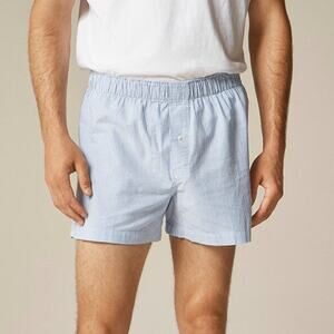 J.Crew Boxer Short Mens M University Stripe Rain Broken-in Organic Cotton Oxford